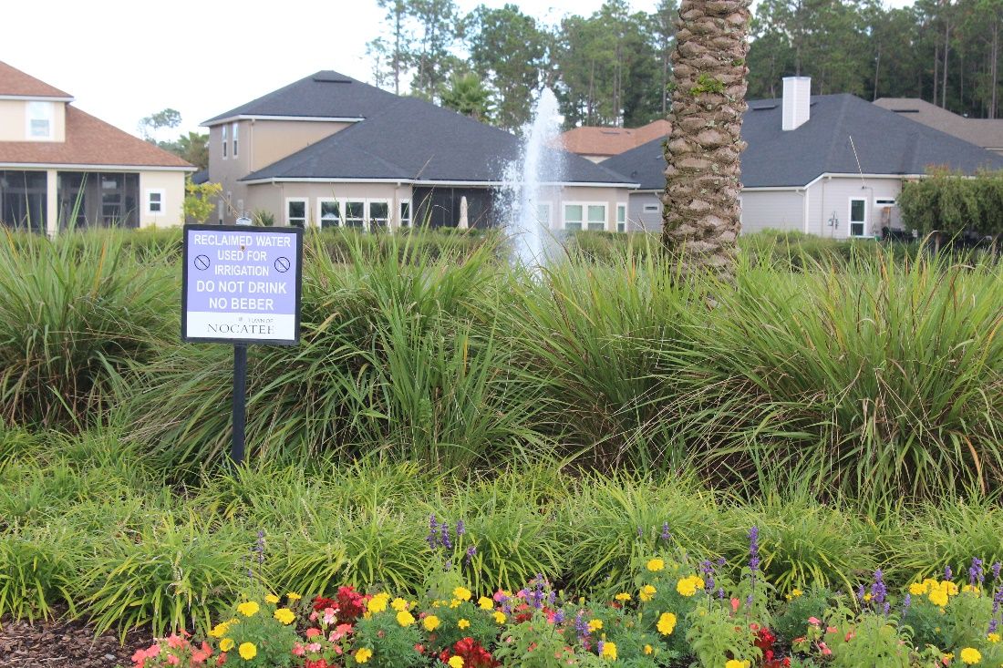 Reclaimed water is ideal for irrigating many lawn and landscape plants; however, FDEP guidelines are to be followed when irrigating edible crops. 