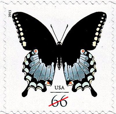 Figure 1. Scanned image of U.S. postage stamp featuring male Papilio troilus L.