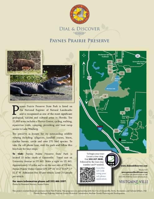 Figure 5. Example of audio tour for Paynes Prairie provided by VisitGainesville.